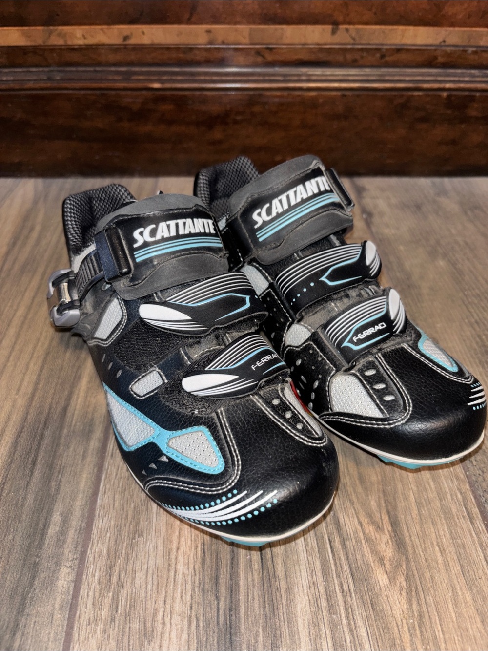 Black & Teal Cycling Shoes - Scattante size 38